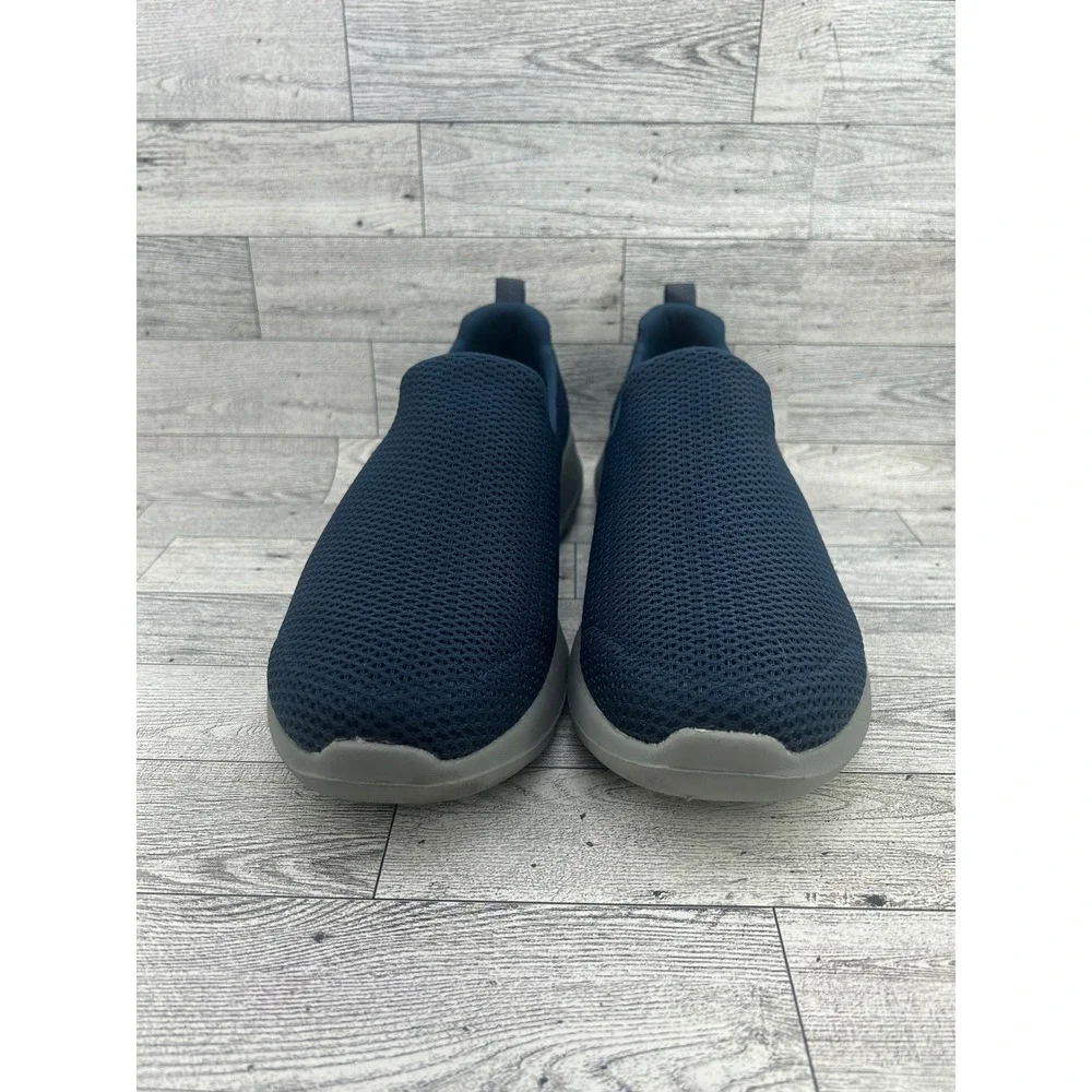 Skechers Go Walk Max Men Navy Grey Slip‎ On Walking Shoes 54600 Size 9.5